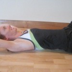 Maintain neutral spine as you lower arms overhead